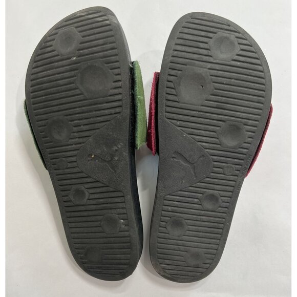 Puma x The Hundreds Leadcat Slides in Black Red Green